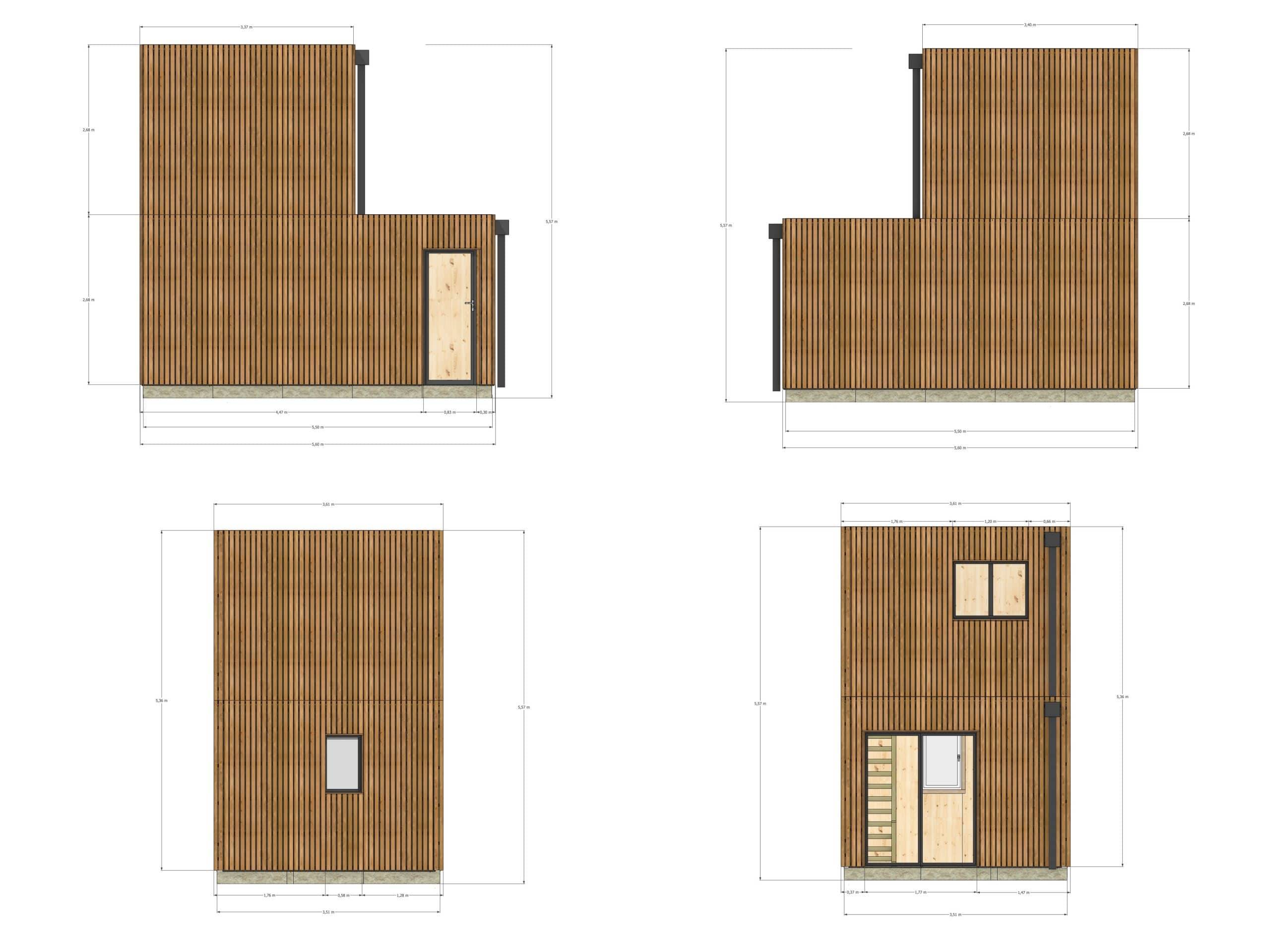 Studio de jardin bien isolé en bois 5,5 x 3,5 x 2,7 m / isolation RE2020 avec mezzanine et terrasse - Image 4