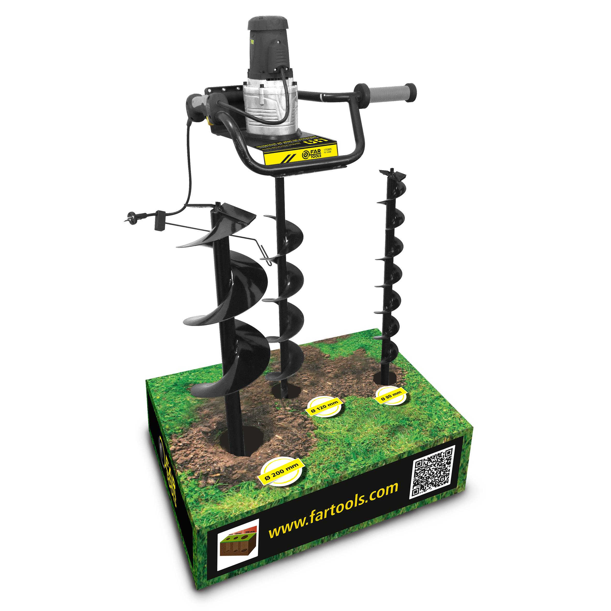 Tarière électrique 1200W  Ø=120mm profondeur=560mm avec inverseur de sens FARTOOLS - Image 2