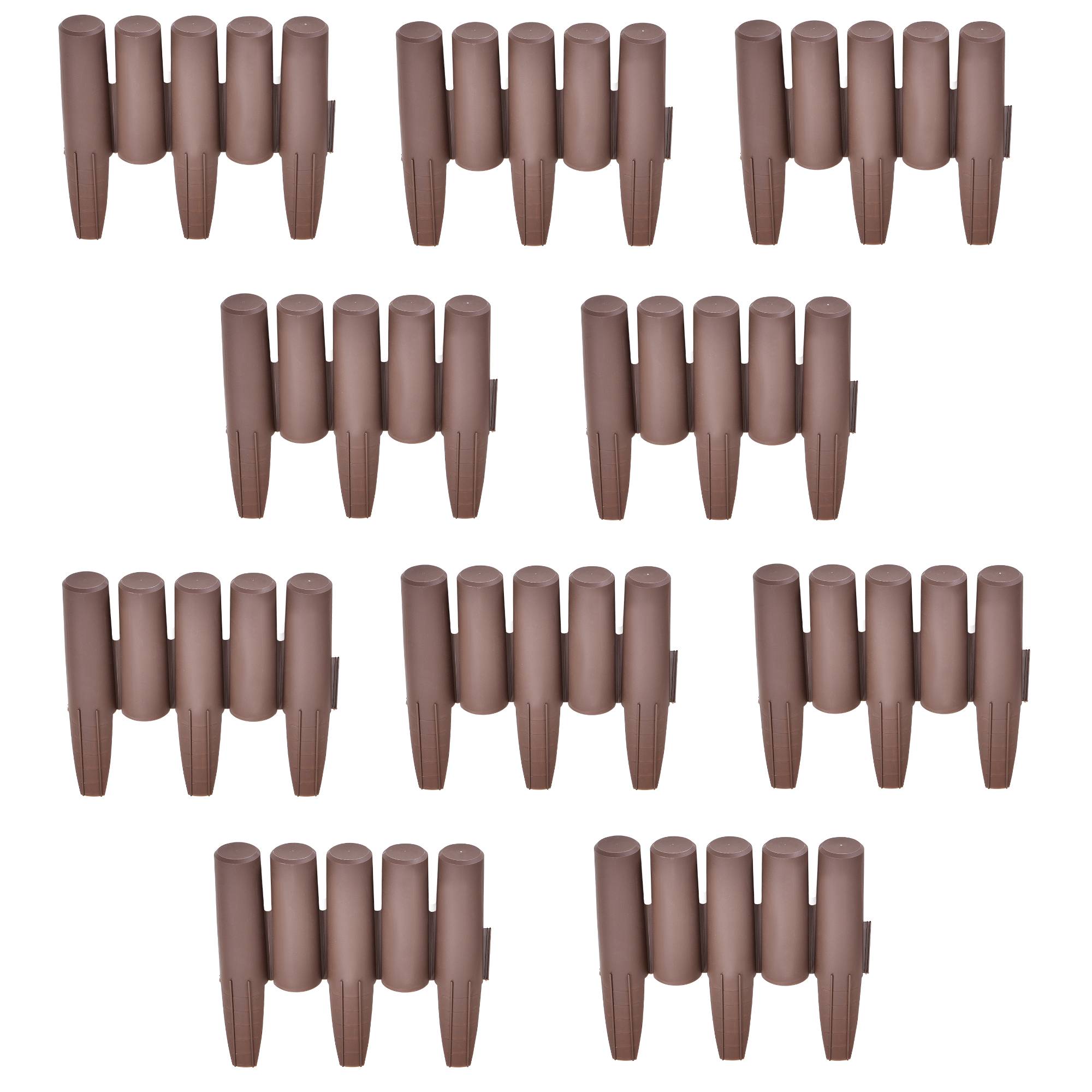 Casa.Pro - Kit de 10 Palissades Espot marron 270 cm [casa.pro] - Image 1