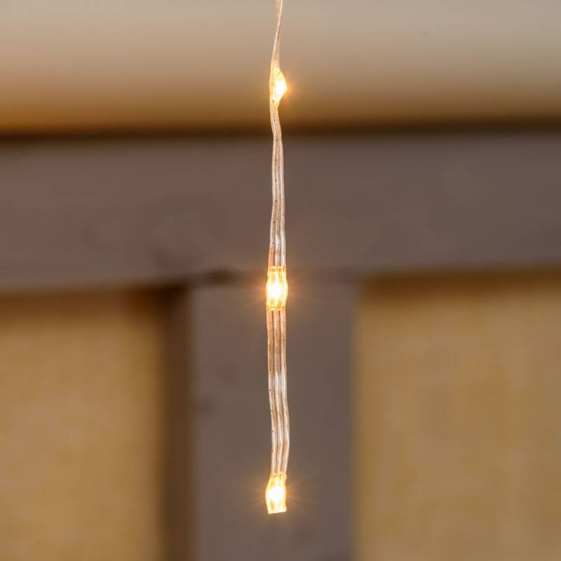 Lotti - Guirlande stalactites chute de neige 3m H80cm 220 LED gouttes ambré câble transparent Lotti - Image 4