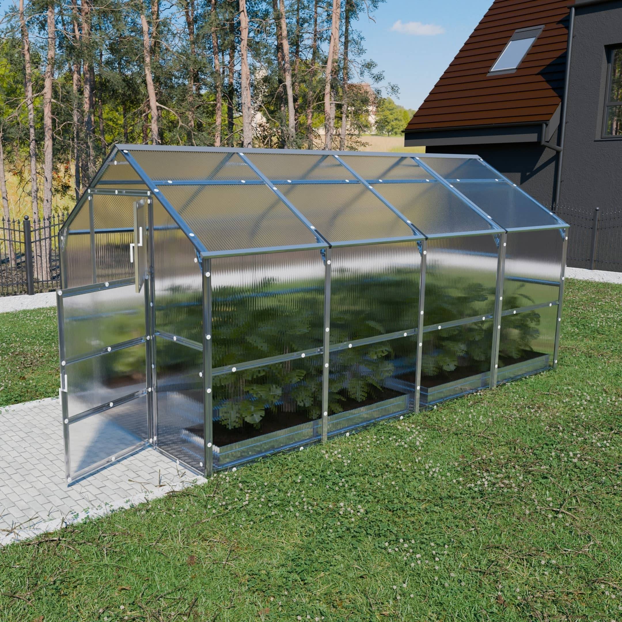 Serre KLASIKA BERNARD 2,35 x 4 m (9,4 m²), 6 mm avec revêtement en polycarbonate - Image 1