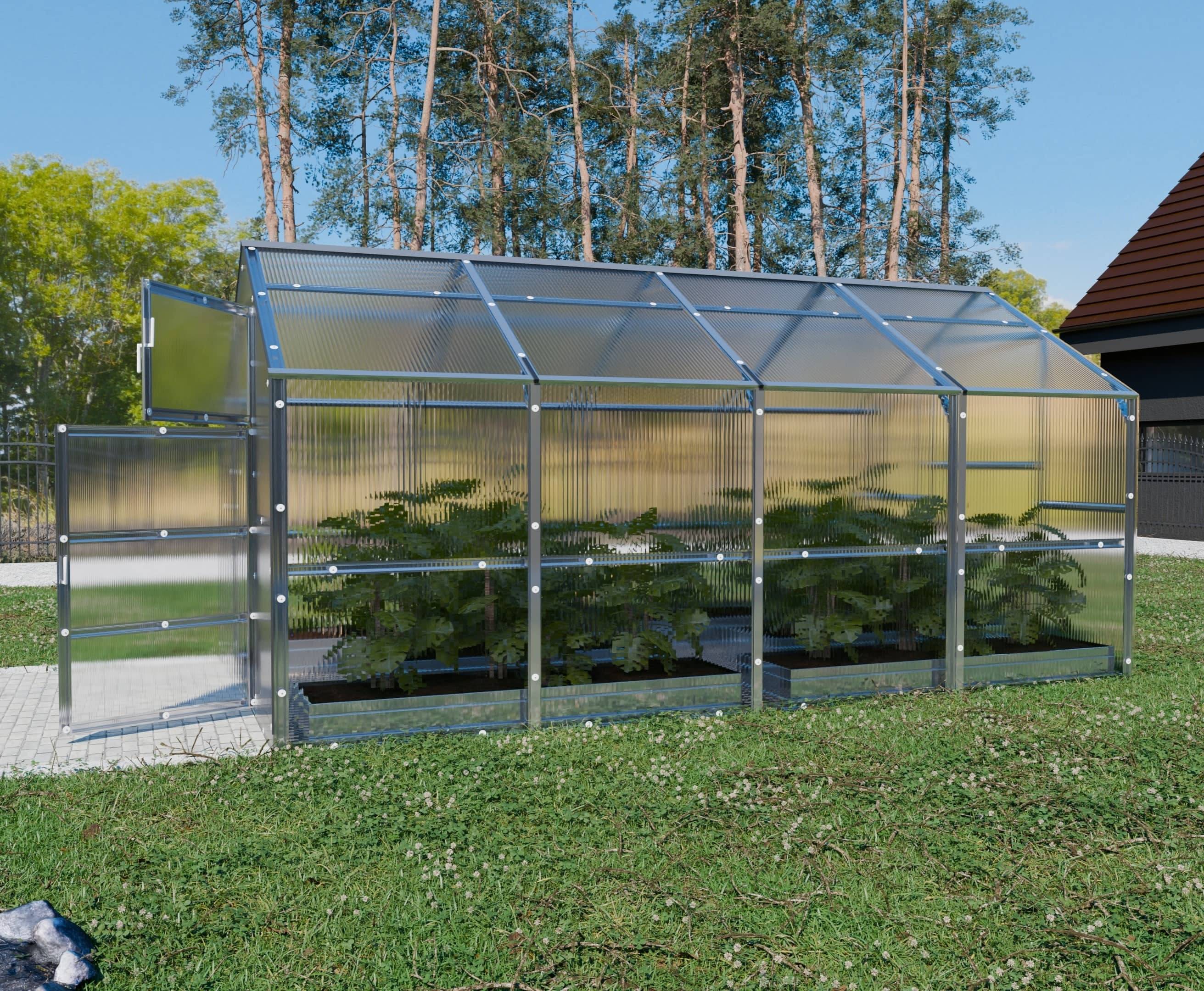 Serre KLASIKA BERNARD 2,35 x 4 m (9,4 m²), 6 mm avec revêtement en polycarbonate - Image 2