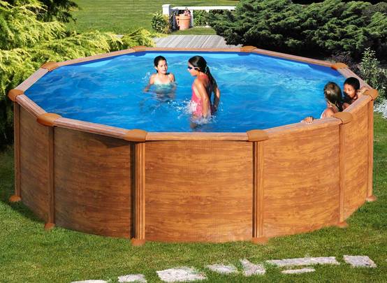 Gré - Piscine acier aspect bois Mauritius ronde 3,70 x 1,32 m - Gré - Image 2