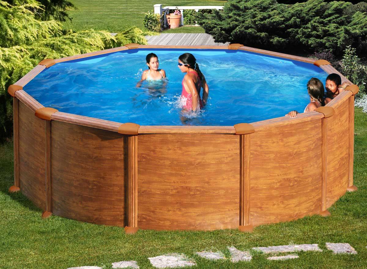Gré - Piscine acier aspect bois Mauritius ronde 3,70 x 1,32 m - Gré - Image 2