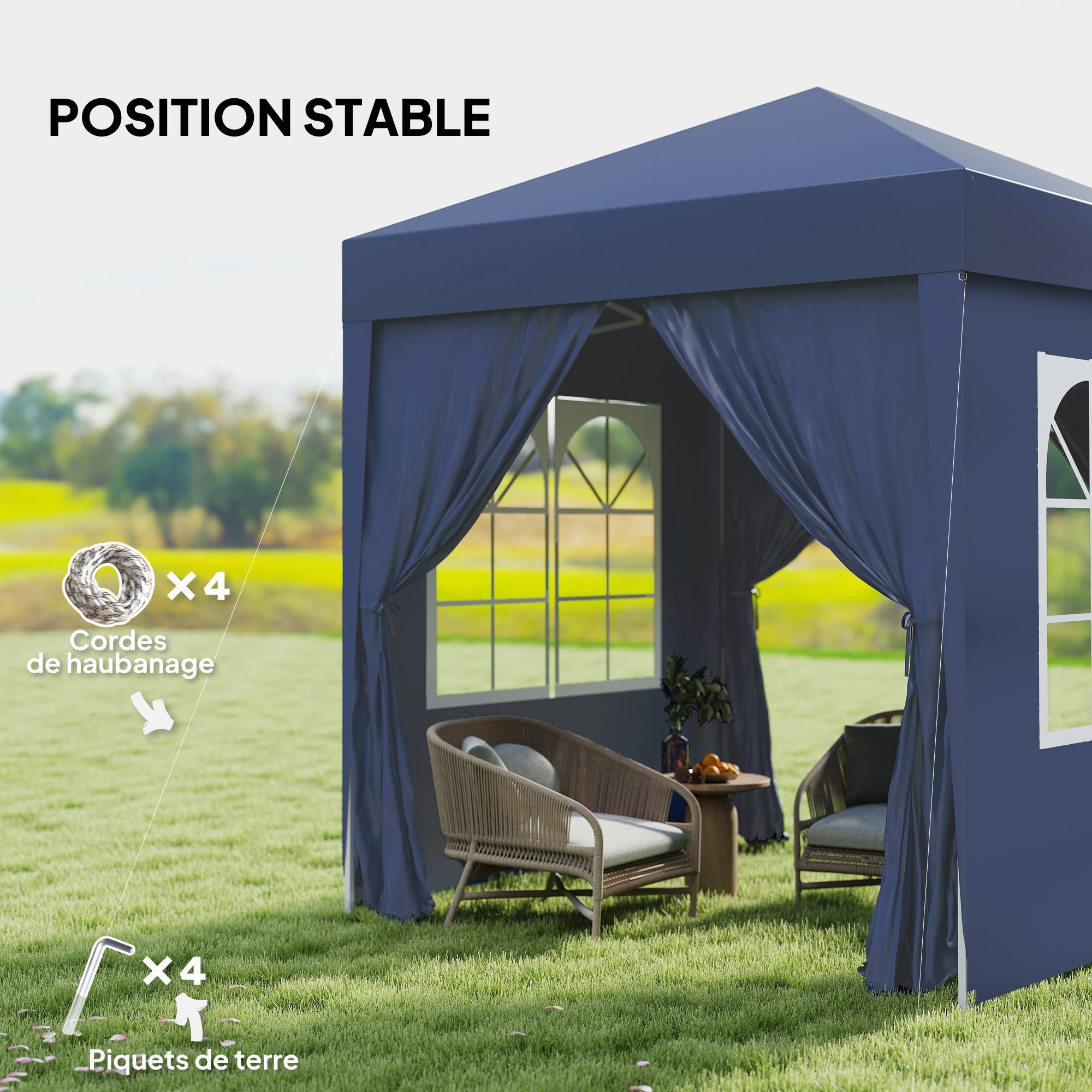 Bain de soleil pliante dossier réglable sur 5 niveaux, plateau - 190x60x31cm Tissu Oxford Noir fr30 - Image 7