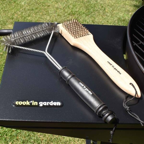 Cook in Garden - Brosse de nettoyage en T avec poils en cuivre pour grille de barbecue Cook’in Garden - Image 3