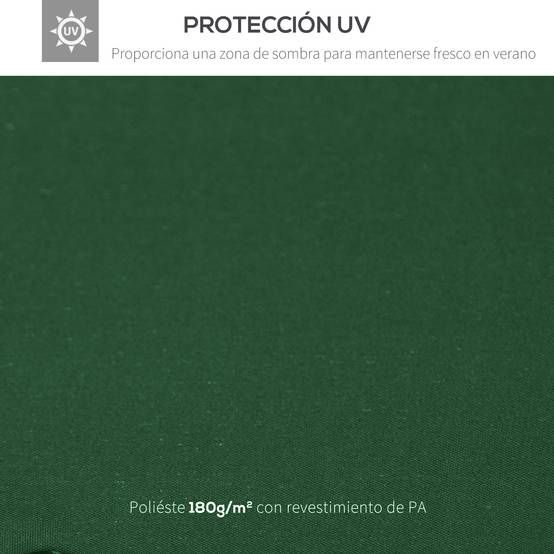 Toile de Rechange 3x3 m pour Tonnelle Double Toit en Polyester Imperméable Anti-UV Vert - ComfortXL Outdoor Living - Image 8
