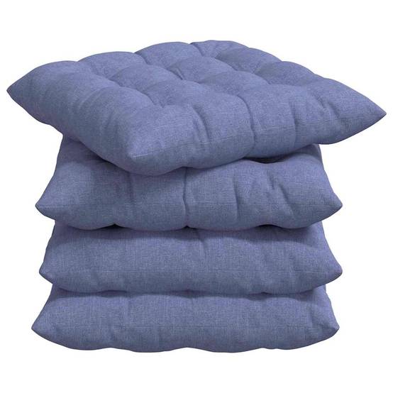Coussins de Siège en Tissu Lavables Lot de 2 pour Décoration Intérieur Bleu Denim 40x40x6 cm – ComfortXL Outdoor Living - Image 2
