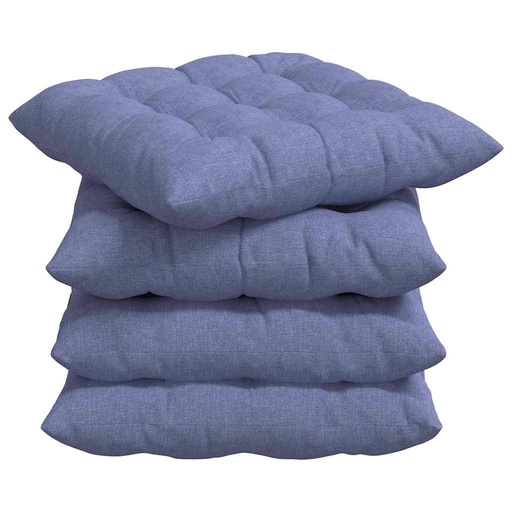 Coussins de Siège en Tissu Lavables Lot de 2 pour Décoration Intérieur Bleu Denim 40x40x6 cm – ComfortXL Outdoor Living - Image 2