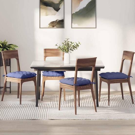 Coussins de Siège en Tissu Lavables Lot de 2 pour Décoration Intérieur Bleu Denim 40x40x6 cm – ComfortXL Outdoor Living - Image 1
