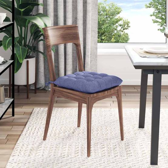 Coussins de Siège en Tissu Lavables Lot de 2 pour Décoration Intérieur Bleu Denim 40x40x6 cm – ComfortXL Outdoor Living - Image 4