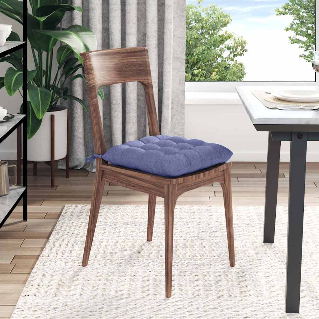 Coussins de Siège en Tissu Lavables Lot de 2 pour Décoration Intérieur Bleu Denim 40x40x6 cm – ComfortXL Outdoor Living - Image 4