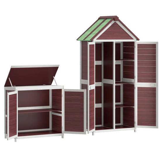 Ensemble de remise à outils de jardin 2 pcs | Mobilier d'extérieur moka pin massif Maison Chic - Image 8
