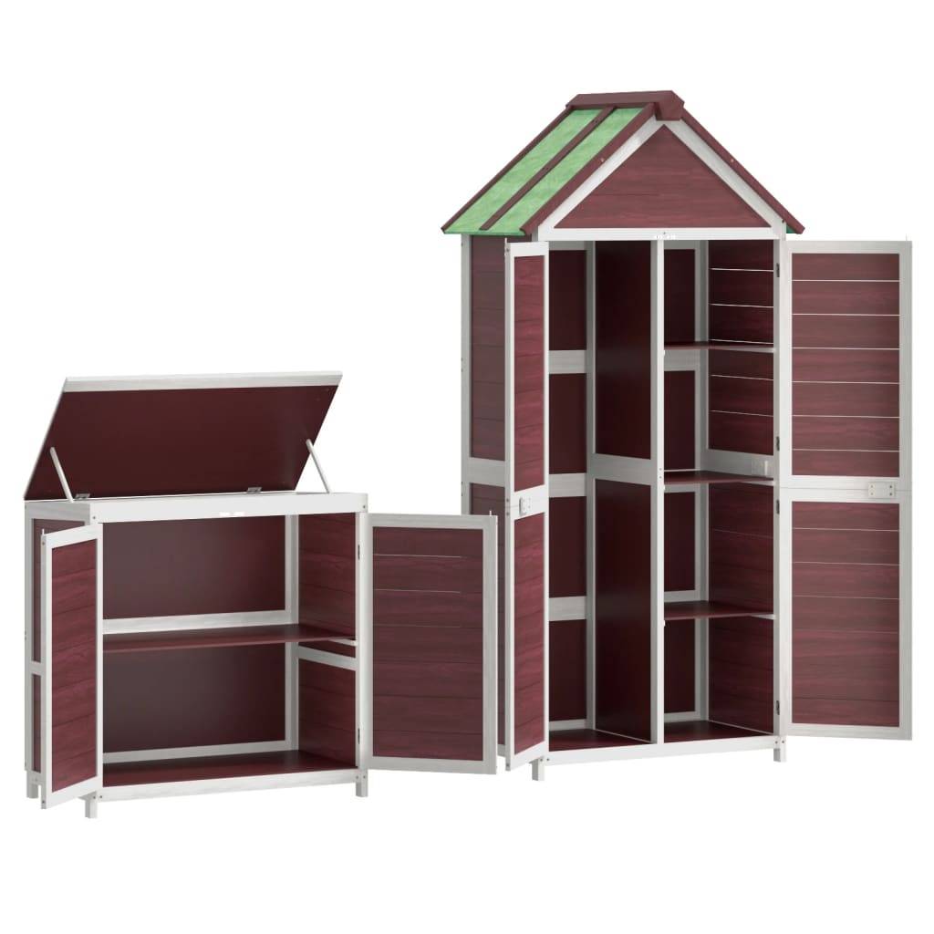 Ensemble de remise à outils de jardin 2 pcs | Mobilier d'extérieur moka pin massif Maison Chic - Image 8