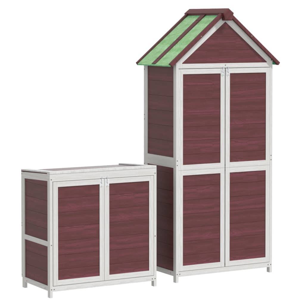 Ensemble de remise à outils de jardin 2 pcs | Mobilier d'extérieur moka pin massif Maison Chic - Image 7