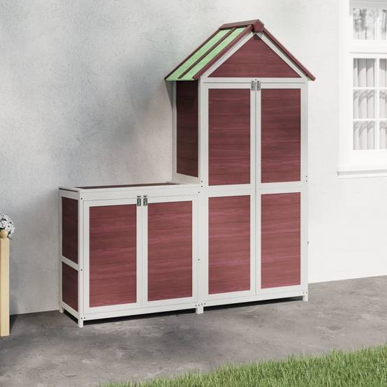 Ensemble de remise à outils de jardin 2 pcs | Mobilier d'extérieur moka pin massif Maison Chic - Image 2