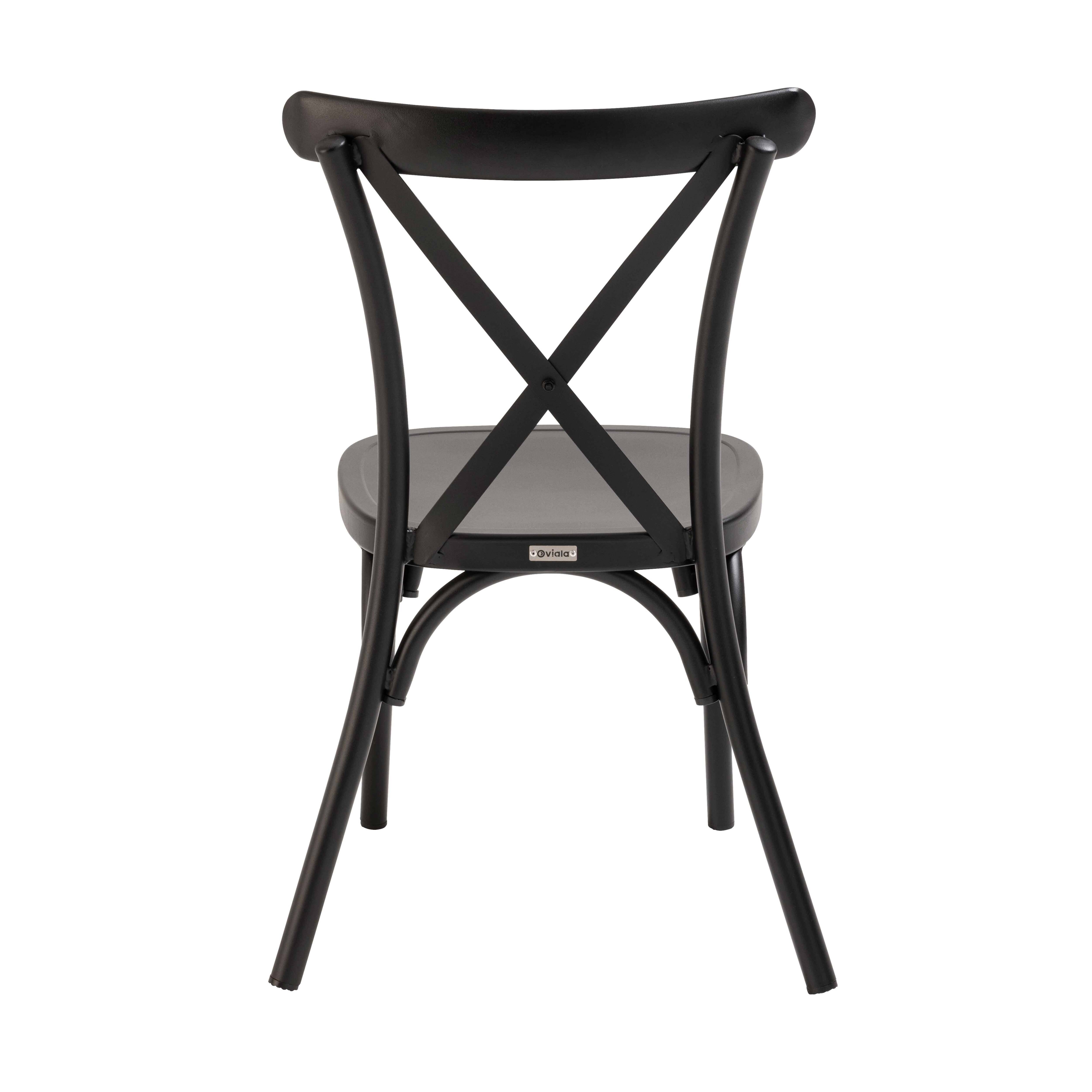 Oviala - Chaise de terrasse noire en aluminium effet bois Sintra - Oviala - Image 6