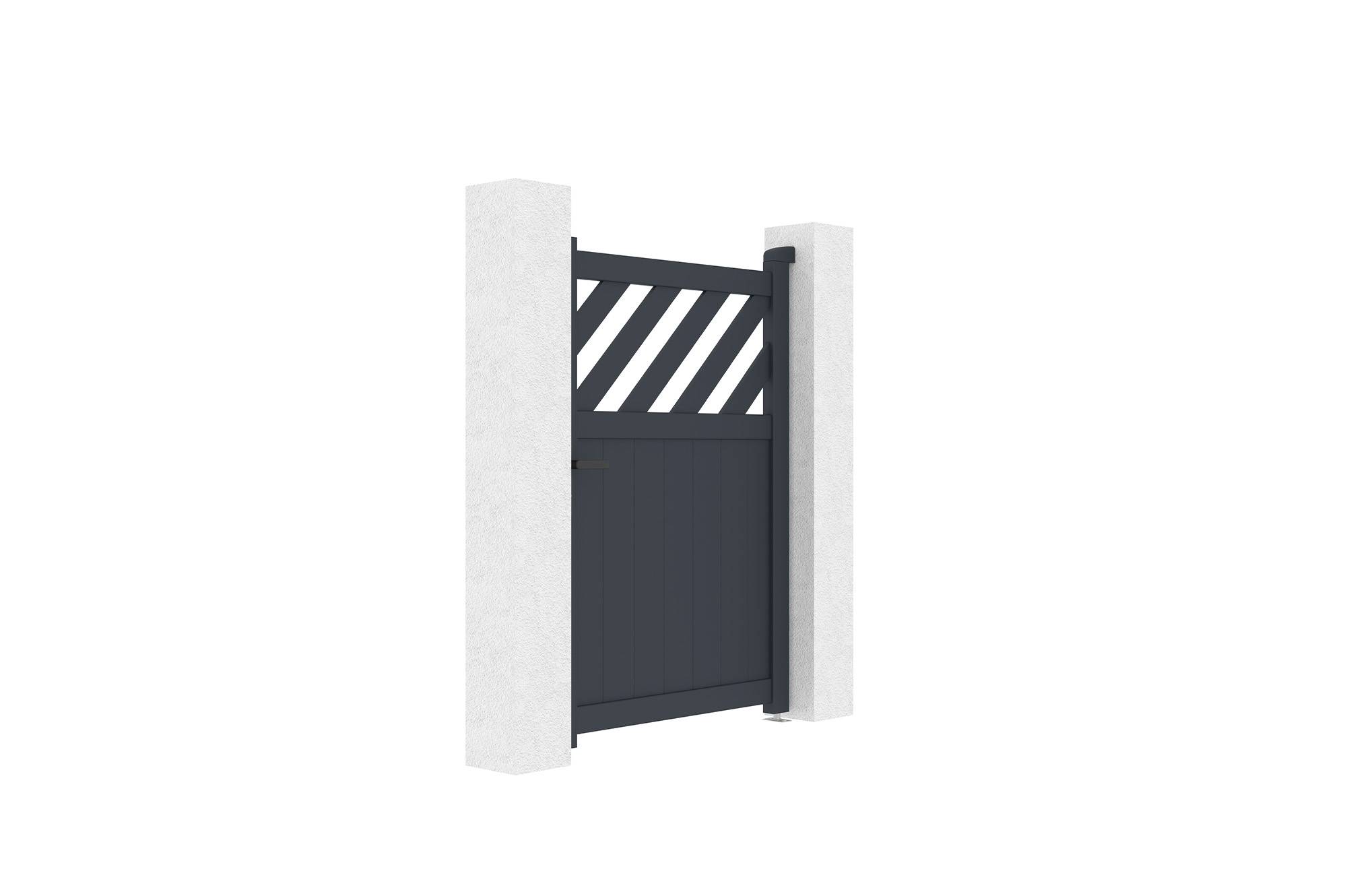 CASANOOV - Portillon ajustable en largeur 1m HELMIS H.140cm aluminium gris - Image 7