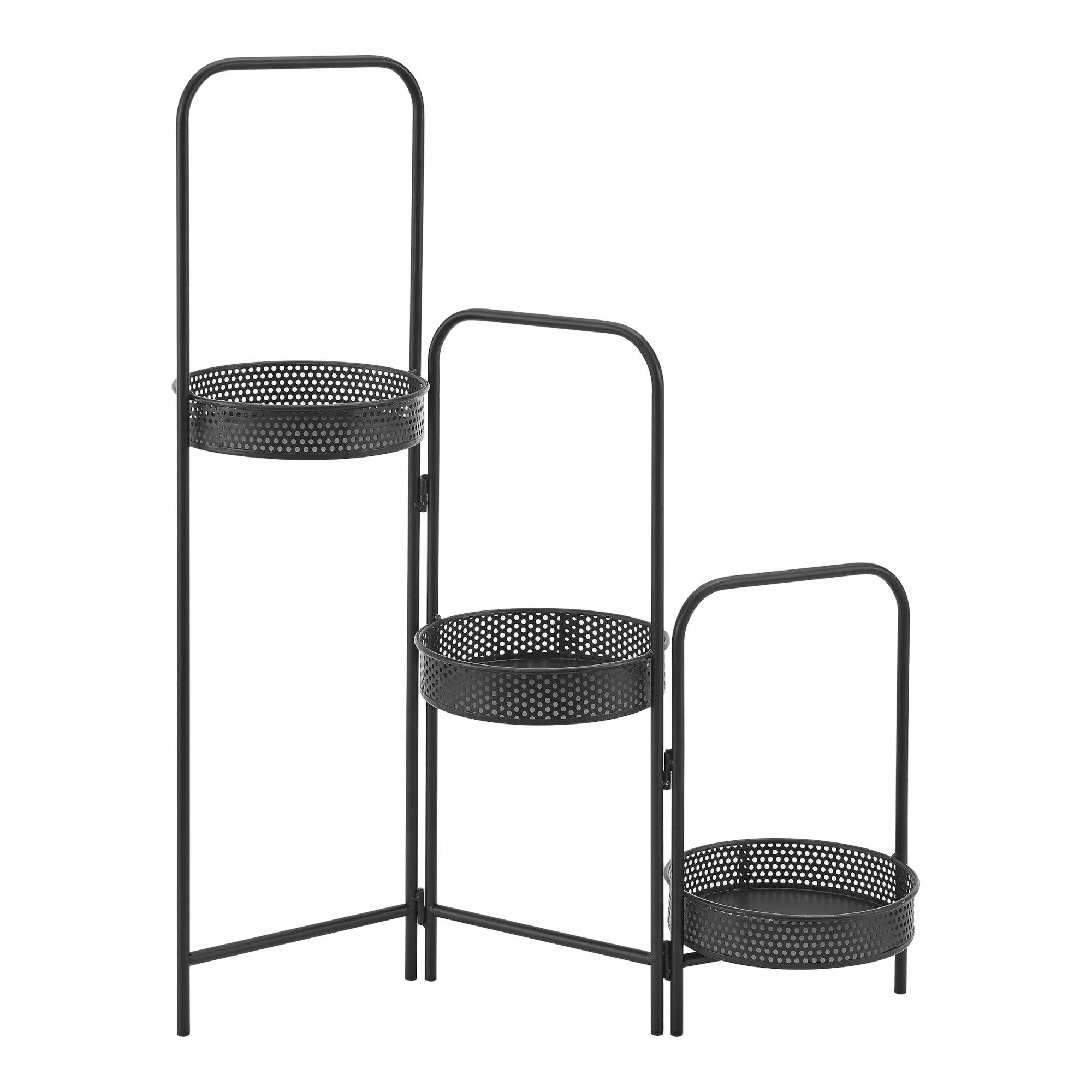 Helloshop26 - Support de plante (à 3 cache-pots) vrasene métal noir - Image 1