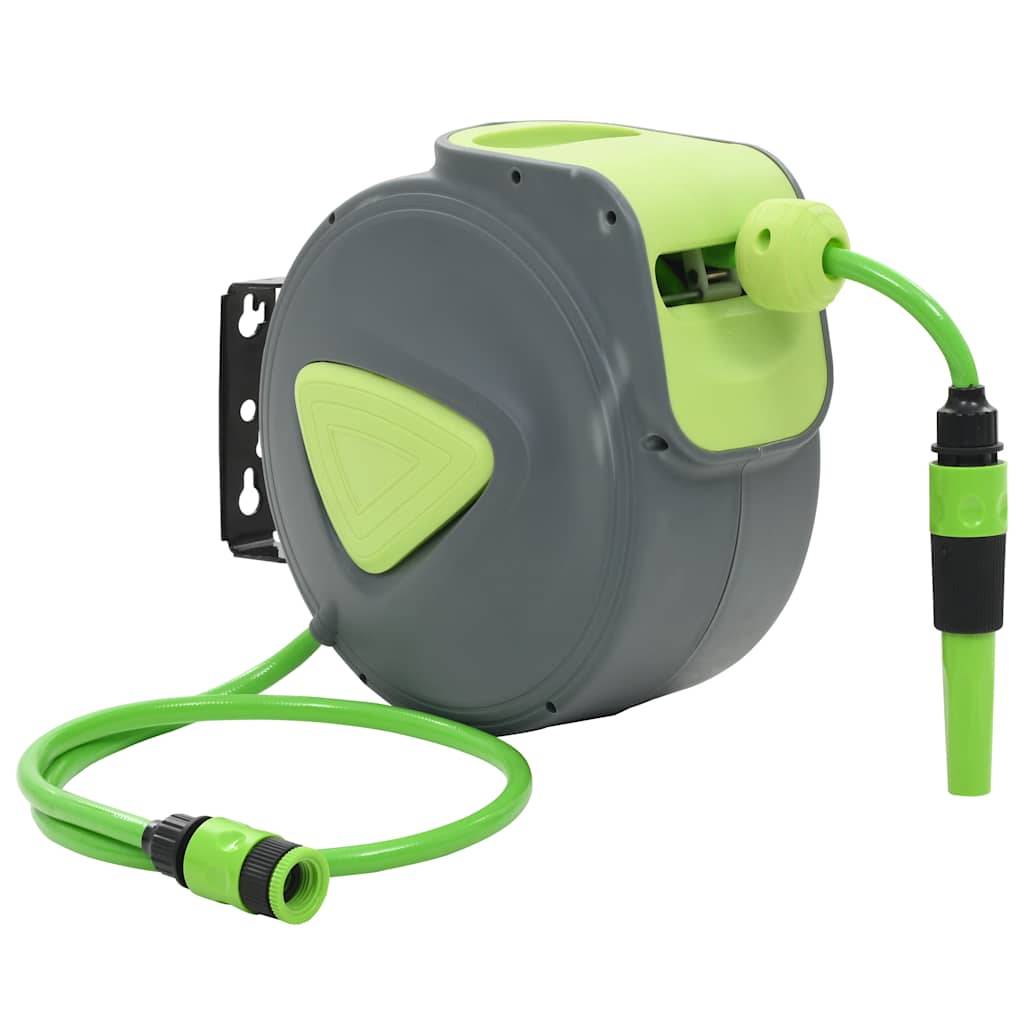 PANGIVO - Enrouleur de tuyau PVC vert et gris 10 m - PANGIVO - Image 1