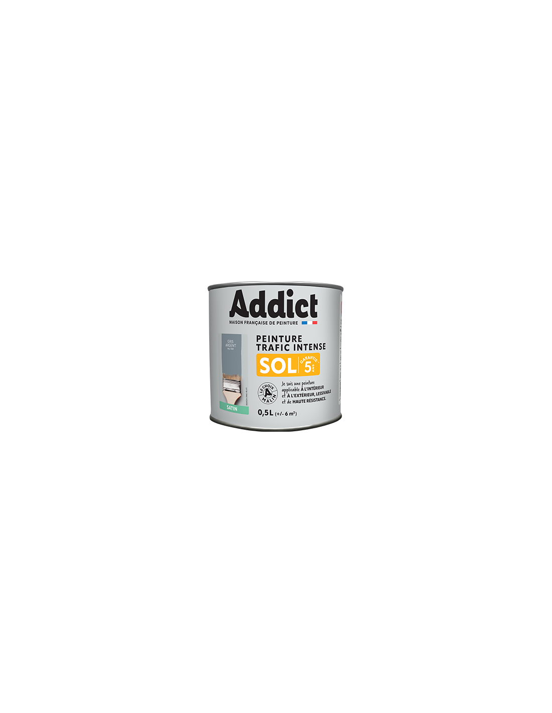 Peinture Sol 0.5 Litre Gris - Addict - Image 1