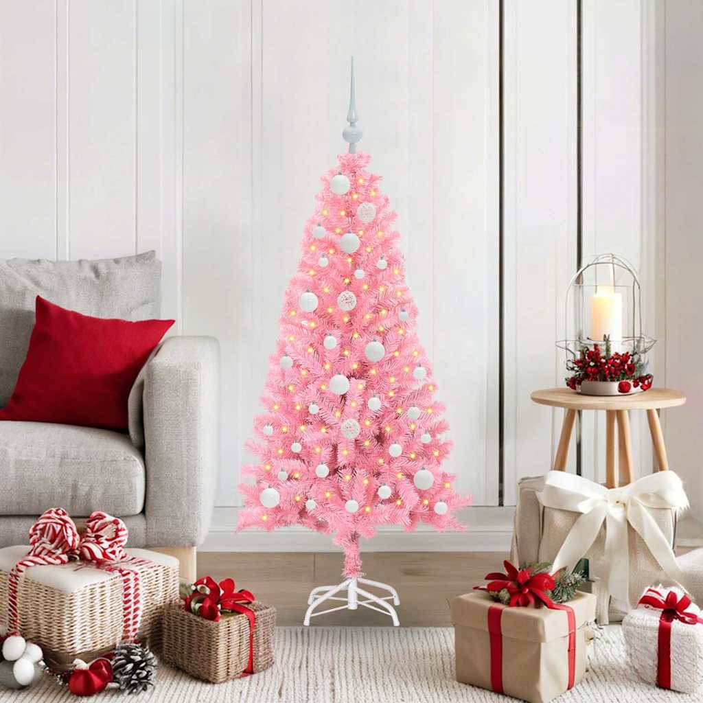 Vidaxl - Sapin de Noël Rose 120 cm PVC vidaXL 3396410 - Image 1