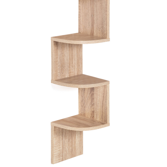 Etagère murale d'angle ISA 5 niveaux façon hêtre - Image 5