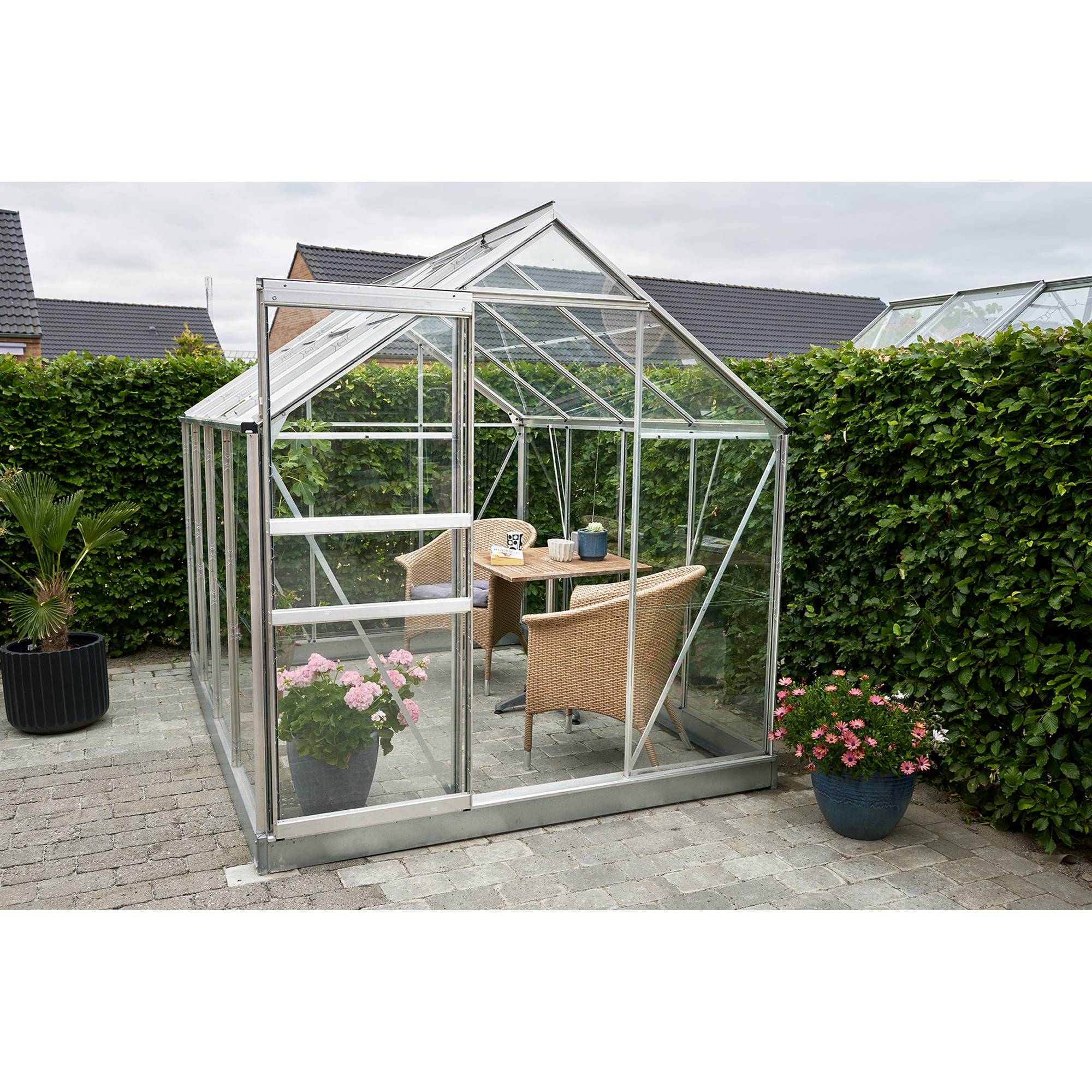 Halls - Serre en verre horticole 5,0 m² - Popular 86, aluminium - Halls