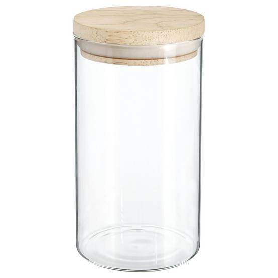 Bocal en Verre "Pops" 1L Transparent & Naturel - Image 1