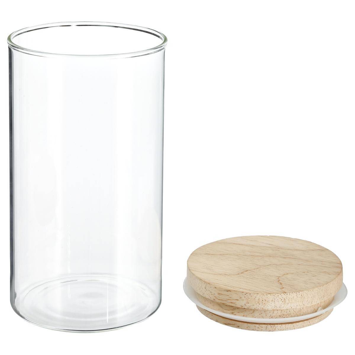 Bocal en Verre "Pops" 1L Transparent & Naturel - Image 2