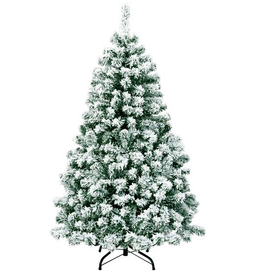 Sapin de Noël - Arbre de Noël Artificiel 135 cm Sapin Enneigé avec 200 Lumières LED 400 Rameaux et Support Métallique Pliable - Image 4