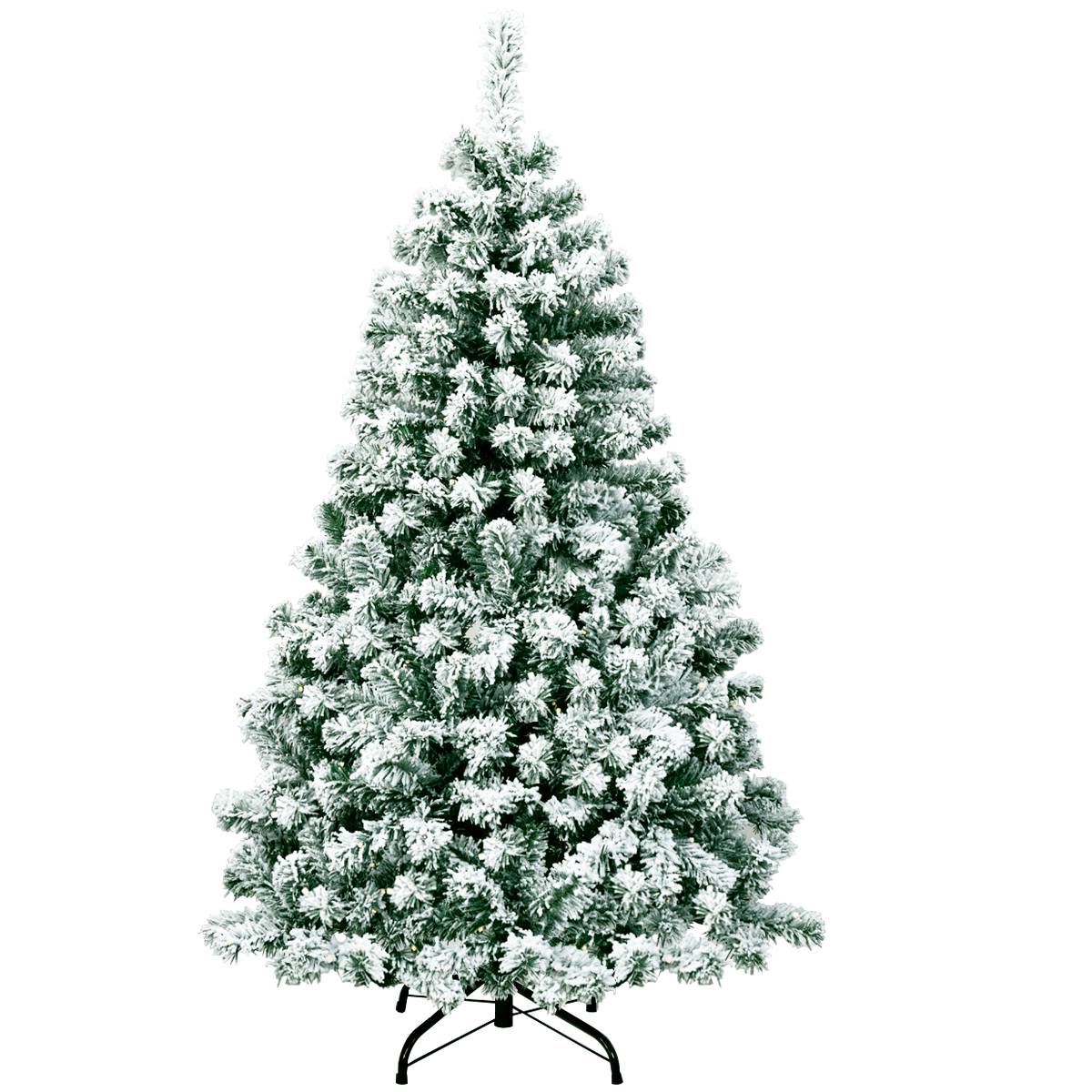 Sapin de Noël - Arbre de Noël Artificiel 135 cm Sapin Enneigé avec 200 Lumières LED 400 Rameaux et Support Métallique Pliable - Image 4