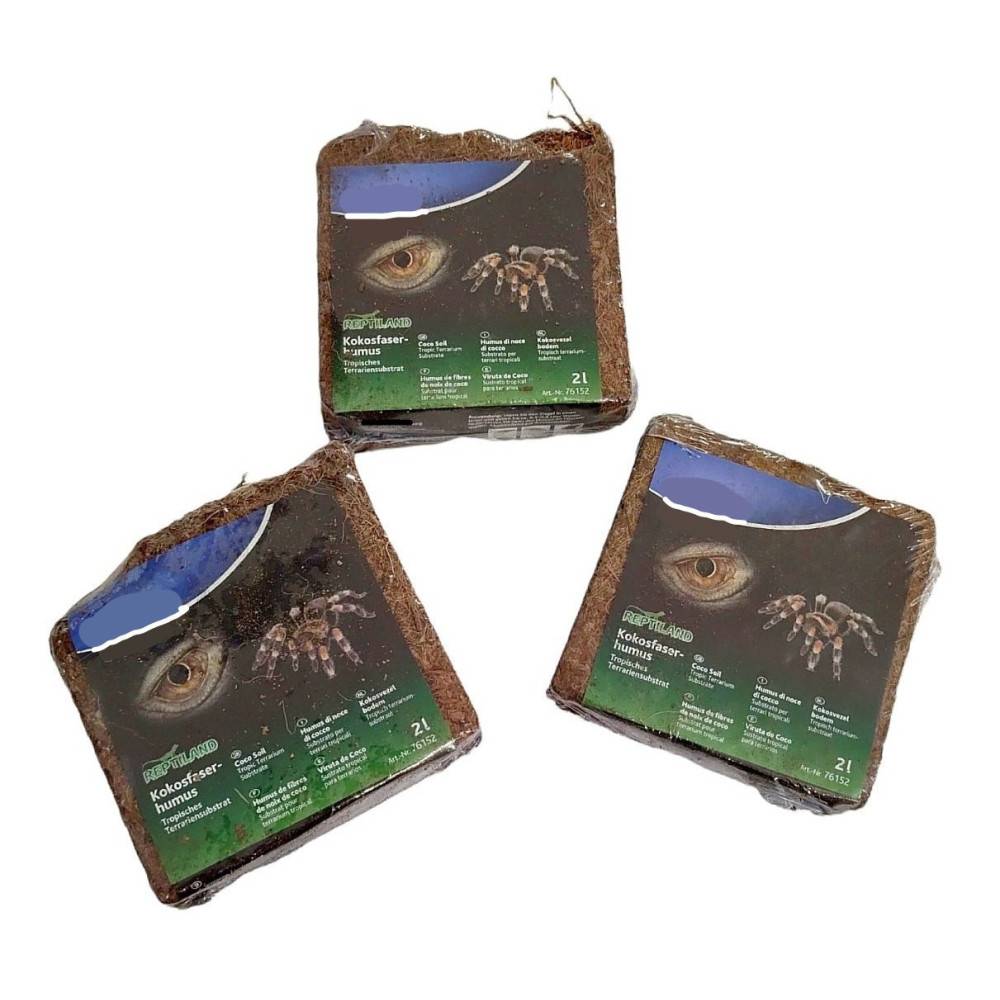 2 litres X3 de fibres de noix de coco compressé reptiles et amphibiens. - Image 3