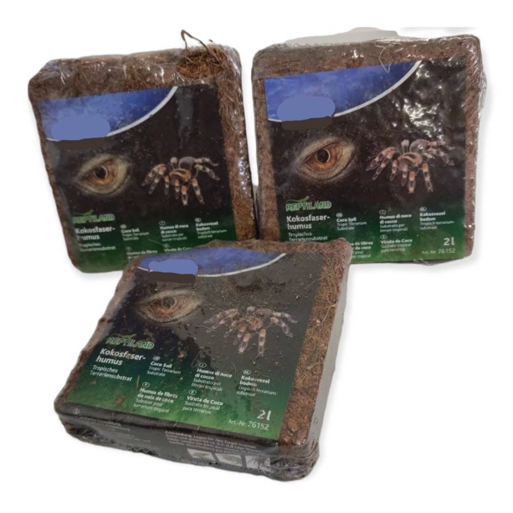 2 litres X3 de fibres de noix de coco compressé reptiles et amphibiens. - Image 1