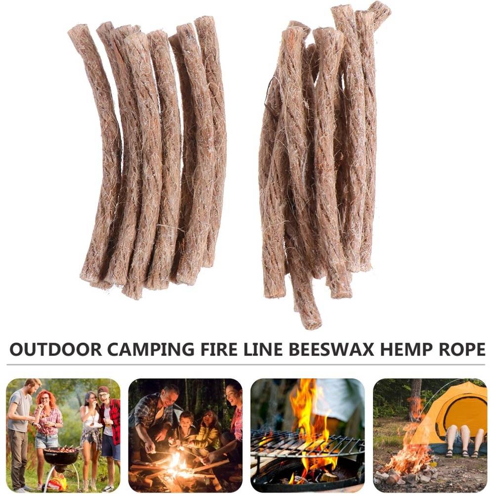 20 allume-feu en cire - Amadou ignifuge - Pour camping/barbecue/randonnée - Longue durée (5-7 min) - Image 6