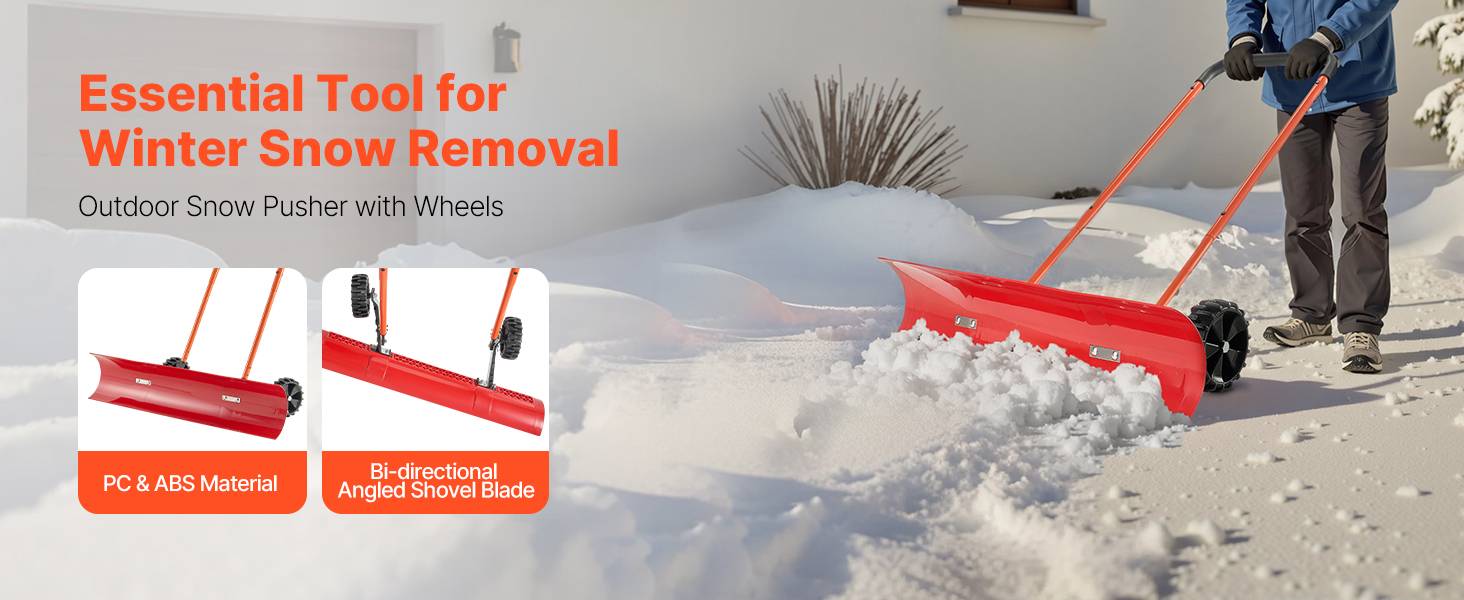 Vevor - VEVOR Pelle à Neige sur Roues Poussoir Neige Plastique 96 cm pour Allée Chaussée - Image 9