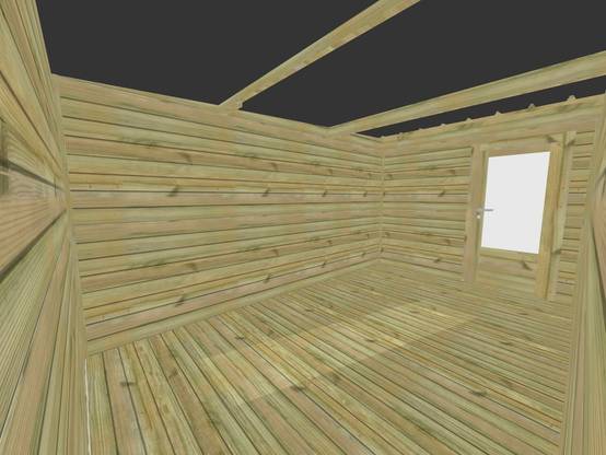 ABRI DE JARDIN bois autoclave 27mm - 3,64x4,34m / 16m2 - Bac acier - Plancher bois - Image 5