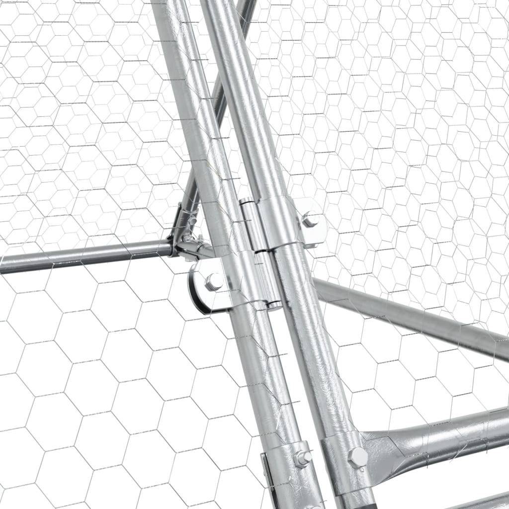 Maison Chic - Cage pour poules - Cage extérieur/intérieur argenté 200x105x91 cm acier galvanisé - Image 9