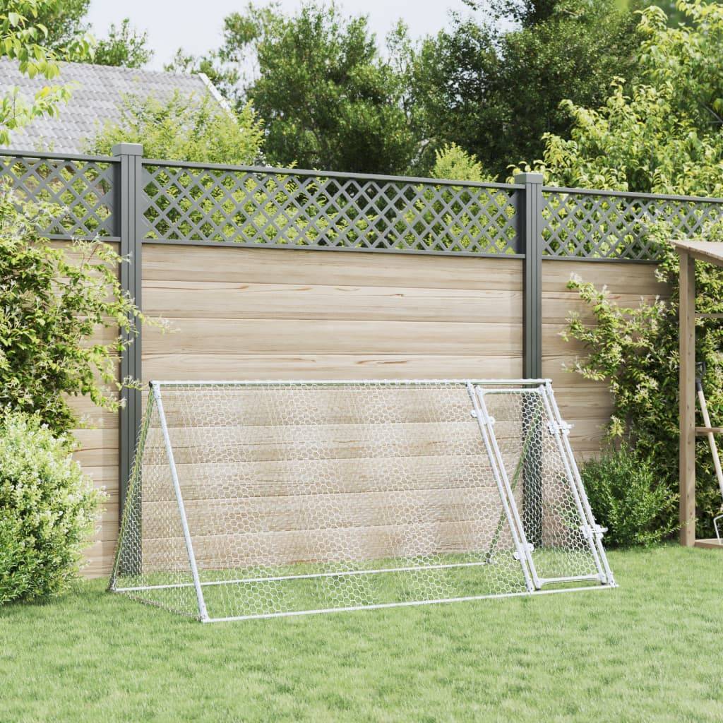 Maison Chic - Cage pour poules - Cage extérieur/intérieur argenté 200x105x91 cm acier galvanisé - Image 3