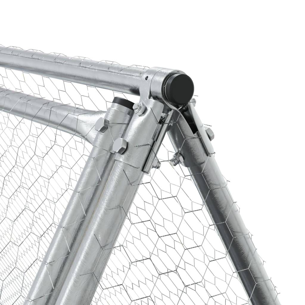 Maison Chic - Cage pour poules - Cage extérieur/intérieur argenté 200x105x91 cm acier galvanisé - Image 8