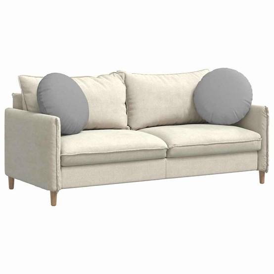 Paire de Coussins de Sol Ronds Tissu Doux et Confortable pour Maison Gris Nuage Ø 50 cm – ComfortXL Outdoor Living - Image 3
