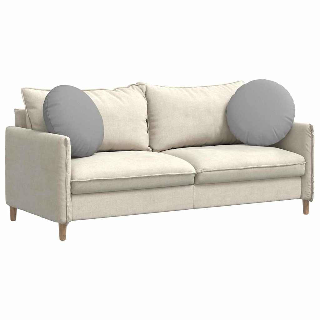 Paire de Coussins de Sol Ronds Tissu Doux et Confortable pour Maison Gris Nuage Ø 50 cm – ComfortXL Outdoor Living - Image 3