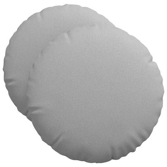 Paire de Coussins de Sol Ronds Tissu Doux et Confortable pour Maison Gris Nuage Ø 50 cm – ComfortXL Outdoor Living - Image 2