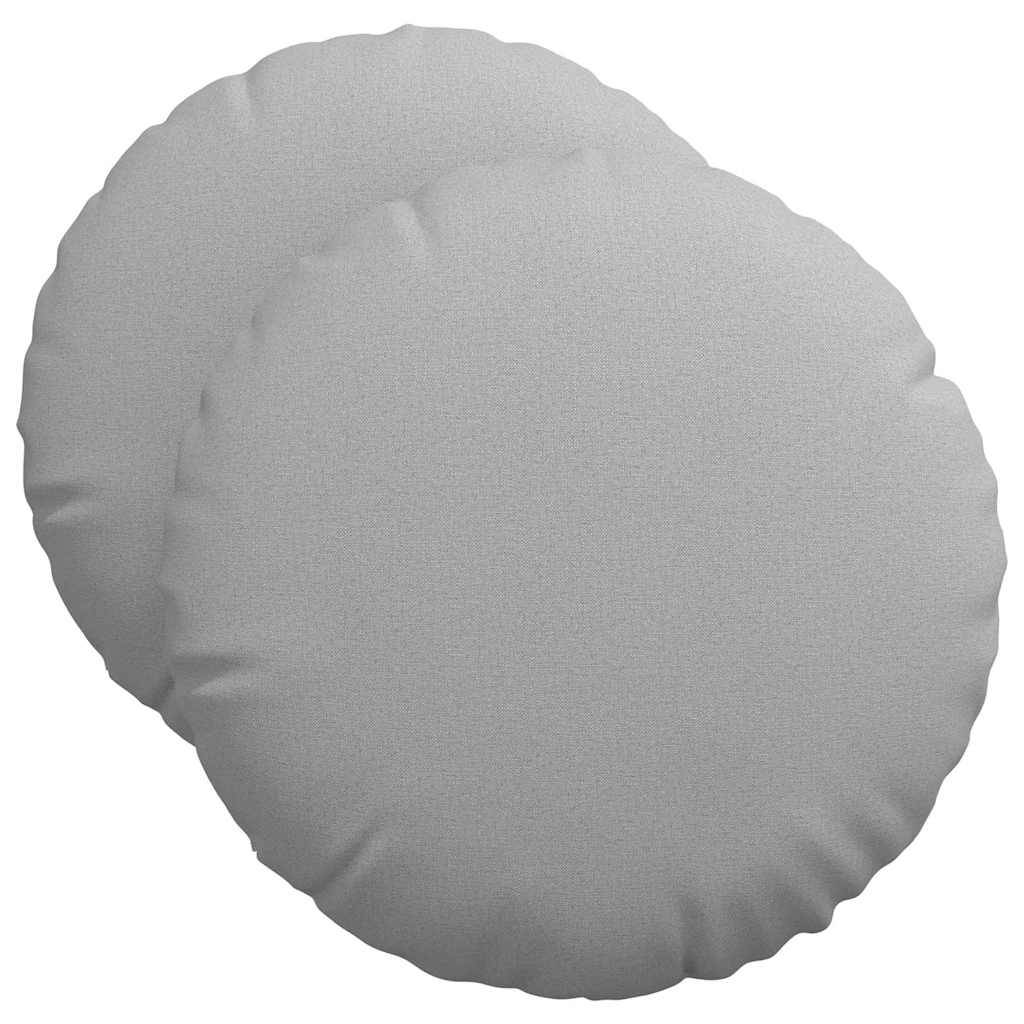 Paire de Coussins de Sol Ronds Tissu Doux et Confortable pour Maison Gris Nuage Ø 50 cm – ComfortXL Outdoor Living - Image 2