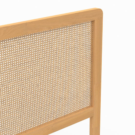 Tête de lit sur pied EDHEN 140 cm cannage et bois - Image 5