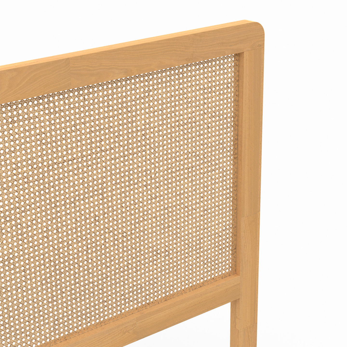 Tête de lit sur pied EDHEN 140 cm cannage et bois - Image 5