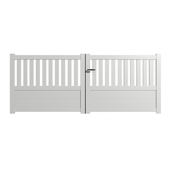 Portail alu battant semi-ajouré en kit dim. L.3000 (entre piliers) X H.1300 mm Blanc (RAL 9010)