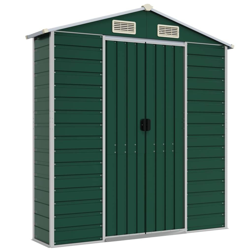 Abri de jardin acier galvanisé vert 191 x 300 x 198 cm - PANGIVO - Image 8