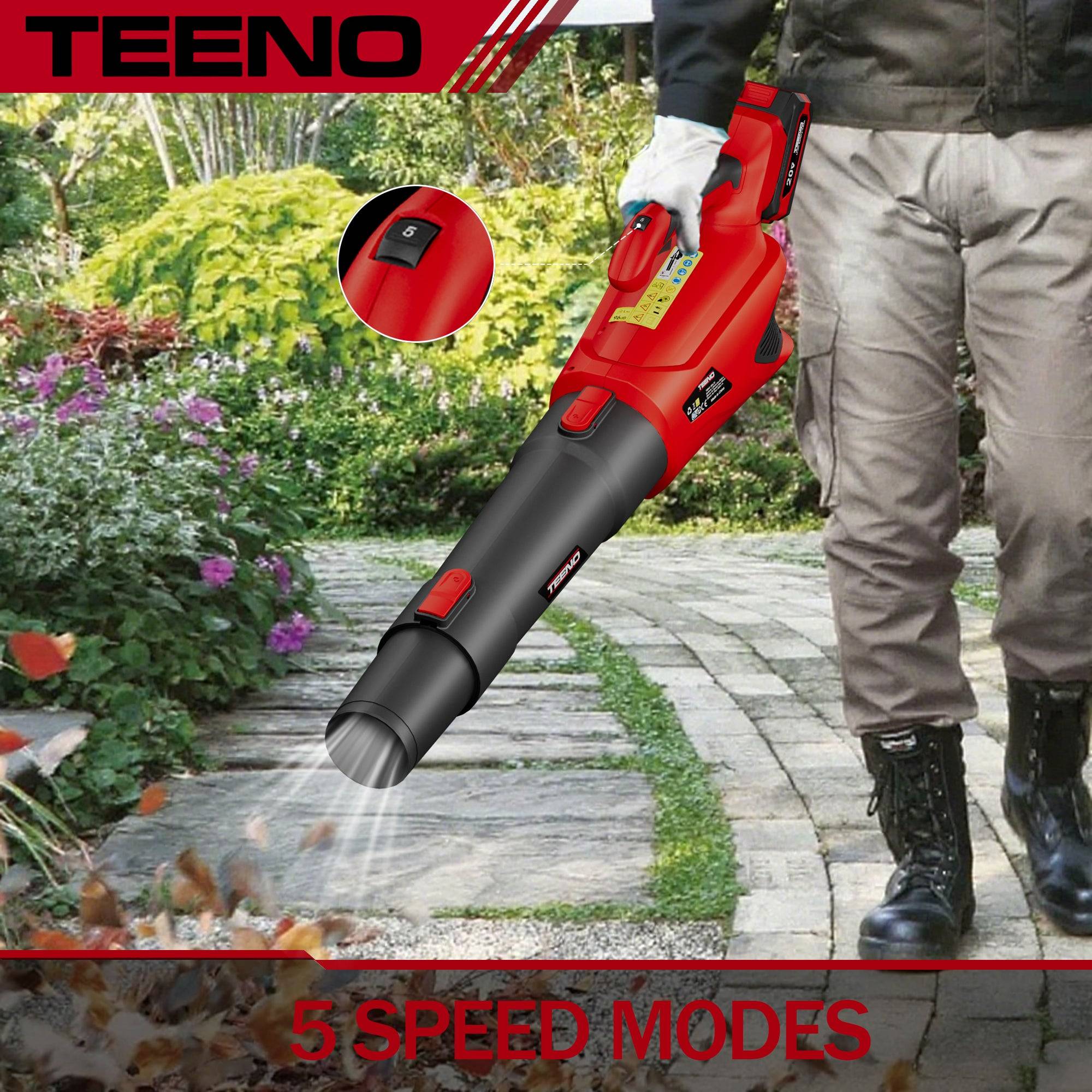 Souffleur de Feuilles sans Fil 20 V, souffleur à Feuilles avec Batterie 4,0 Ah, 5 Modes de Vitesse pour l'entretien de la pelouse, 4500 W, et Le - Image 4