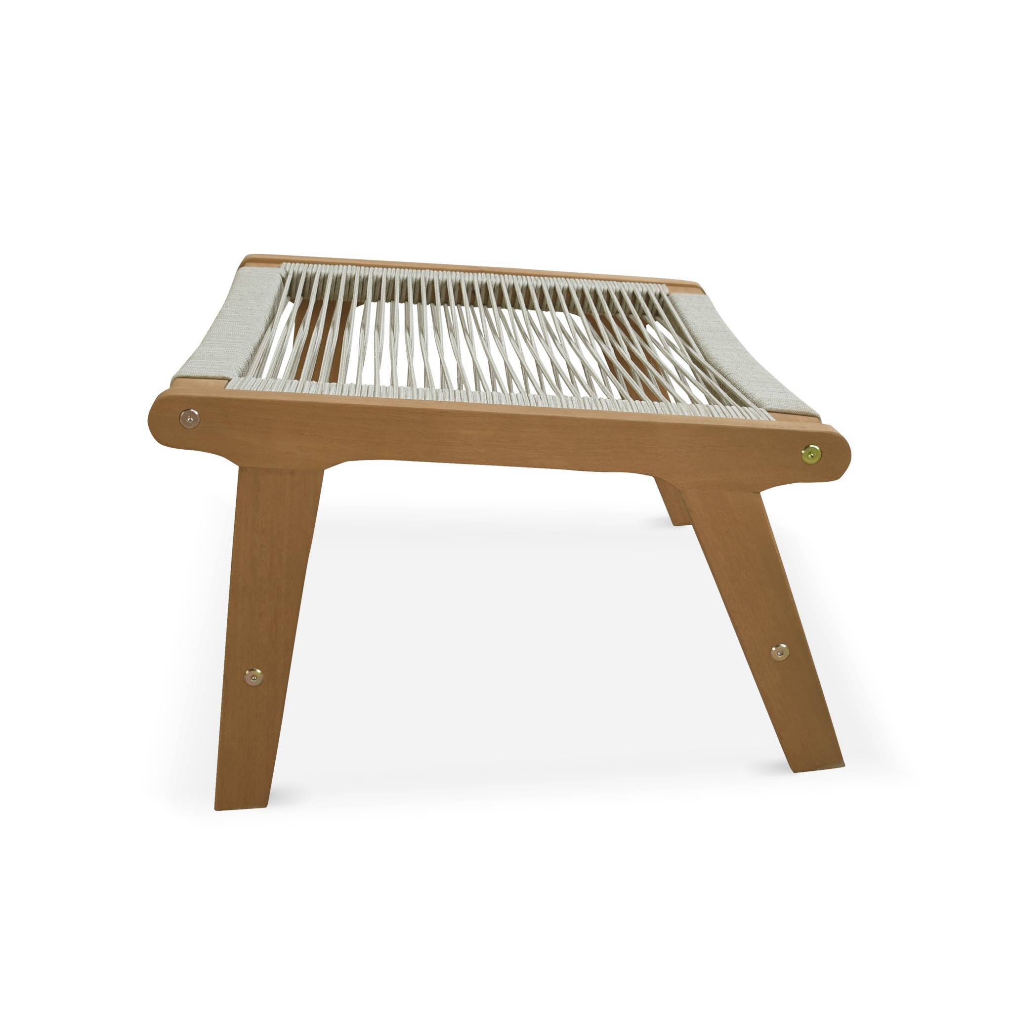 Fauteuil relax – CUZCO – Eucalyptus. Corde taupe. avec repose-pieds | sweeek - Image 5
